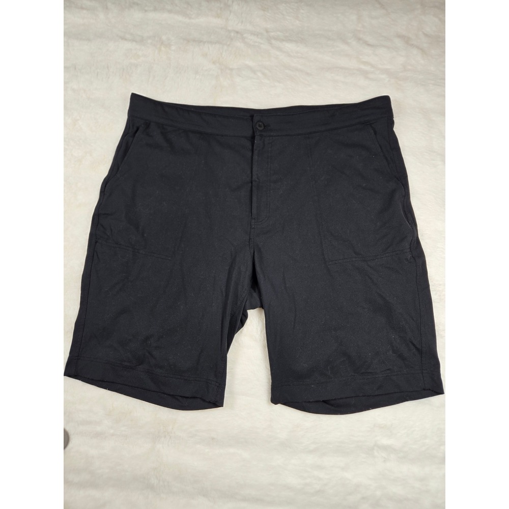 Dunning Golf Shorts Mens XL Black Performance Stretch Nylon Spandex Flat‎ Front